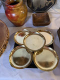 Assorted vintage containers, boxes, ceramics and wood slice pedestal - thumbnail 5 of 7