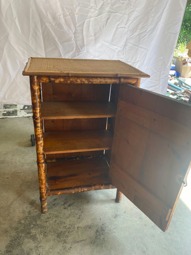 AntiqueTiger Bamboo/Rattan Cabinet - image 4 of 5