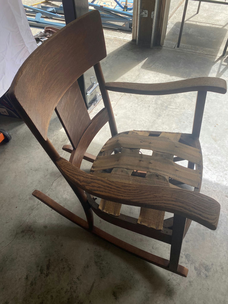 Antique Oak Rocking Chair - image 4 of 5