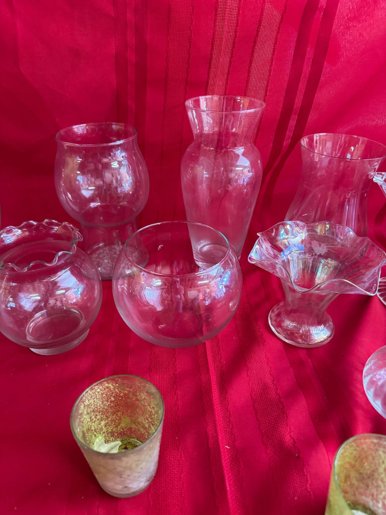 16-Piece Clear Glass & Vases  - image 3 of 6