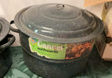 Canning supplies: Mason jars, lids, enamelware pots, and jar rack - thumbnail 3 of 8