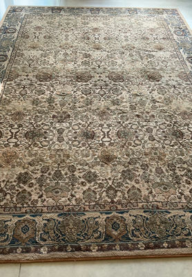 Beige Oriental Area Rug with Floral Pattern - Image 1 of 5