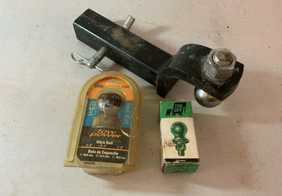Trailer hitch ball mount with hitch balls and boxes - Image 1 of 5