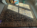 Navy & Floral Belgium Wool Rug - thumbnail 1 of 3