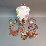 Hand Beaded Floral Jewelry - Browns - thumbnail 1 of 23