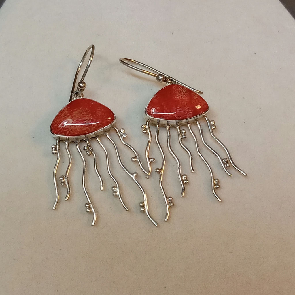 Sterling, Turquoise & Coral Jewelry (STR 12.9dwt) - image 15 of 18