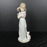 Lladro Girl w/Cat & Playful Kitten Figurines - thumbnail 6 of 12