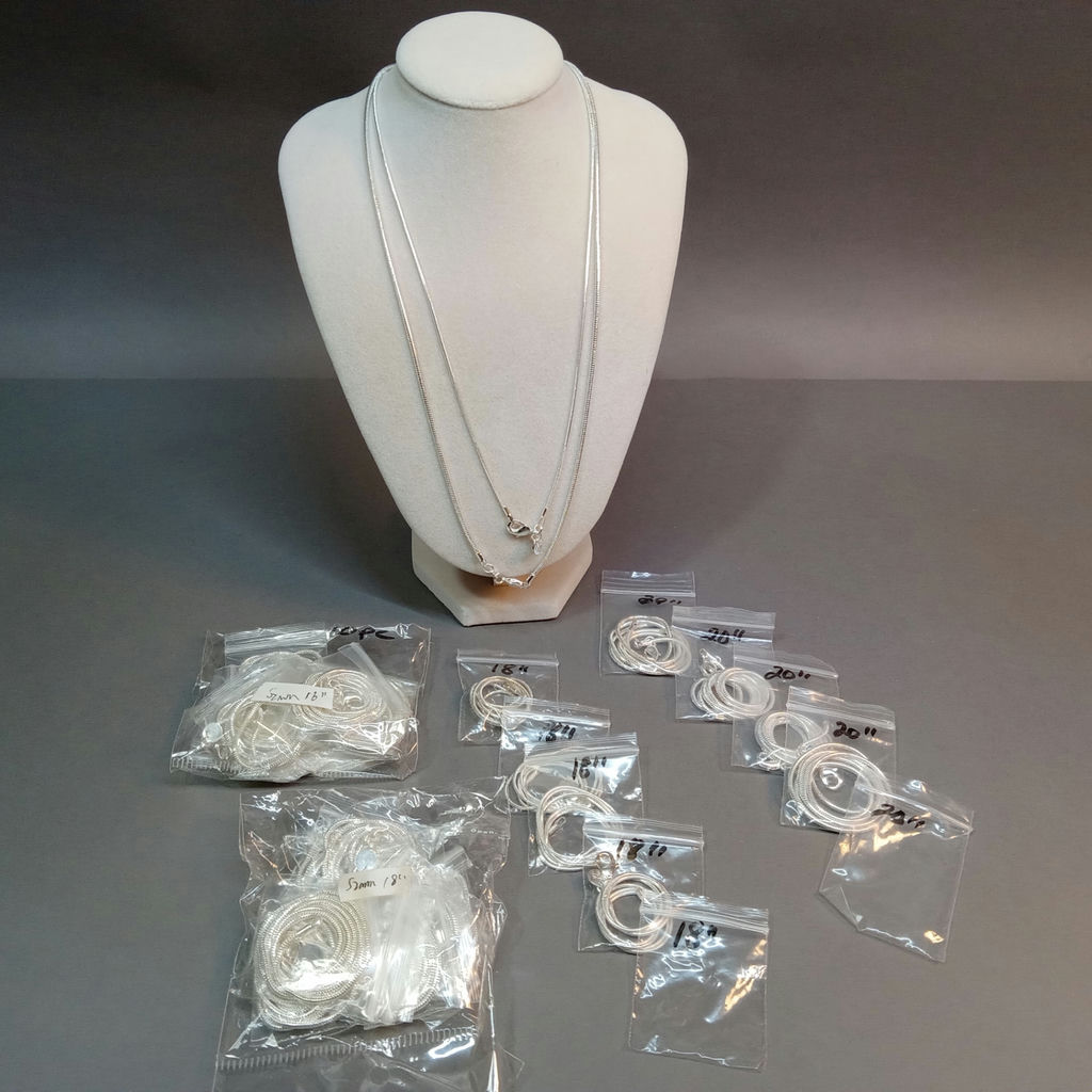 Bulk Sterling Snake Chains, 16in, 18in, 20in (STR 169.8) - image 1 of 13