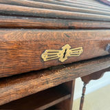Antique English Oak Roll-Top Secretary & Chair - thumbnail 3 of 5