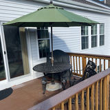 Castelle Aluminum Patio Table, Umbrella, & Wicker Arm Chairs - thumbnail 3 of 4