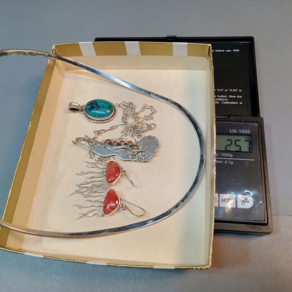 Sterling, Turquoise & Coral Jewelry (STR 12.9dwt) - image 18 of 18