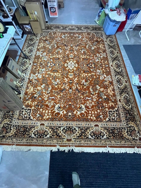 Orange & Black Belgium Wool Rug - image 1 of 3