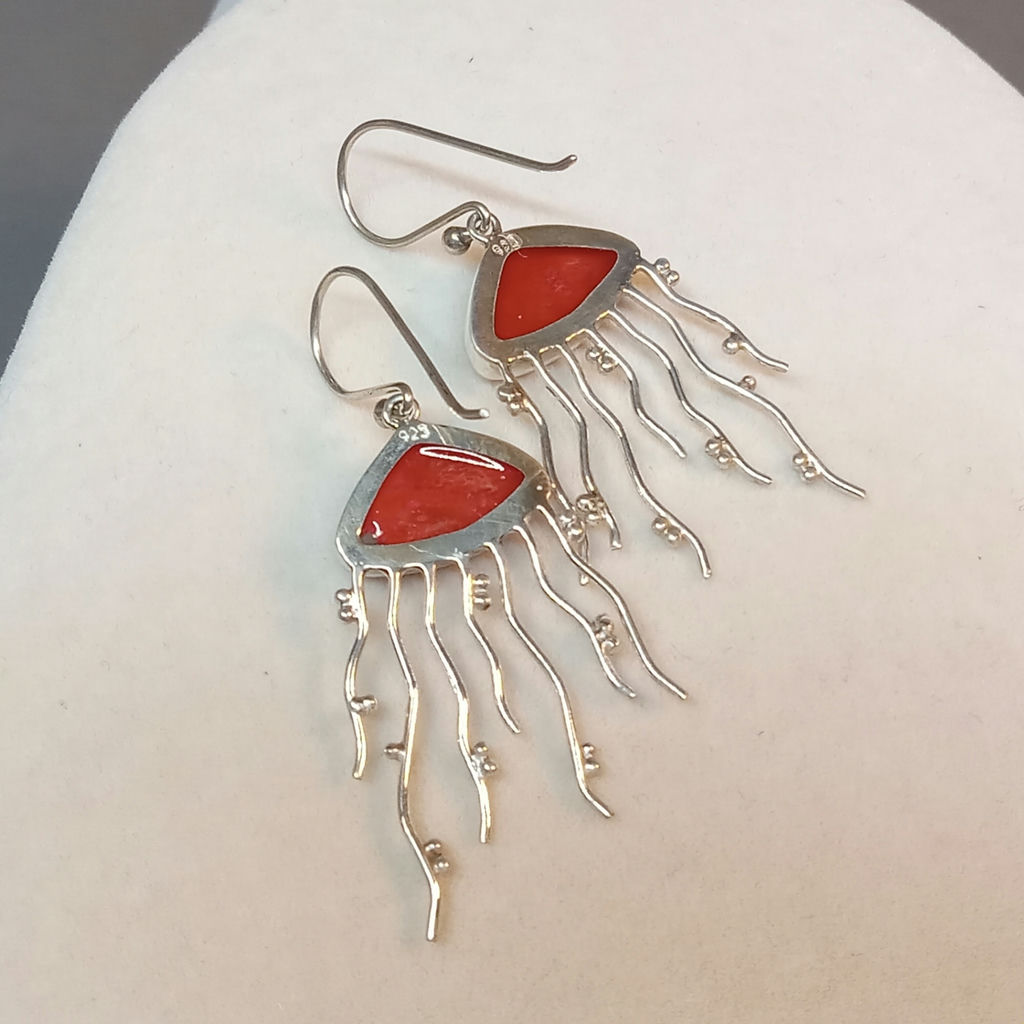 Sterling, Turquoise & Coral Jewelry (STR 12.9dwt) - image 16 of 18