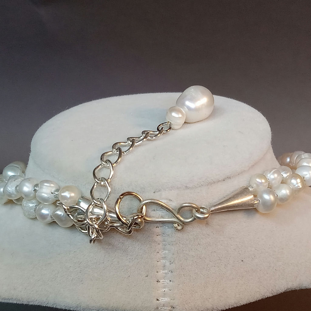 Hand Beaded Floral Jewelry - Pearls & Shells - image 13 of 16