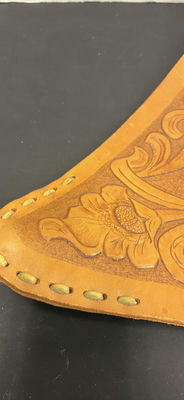 Tooled Leather Triangular Seat - Image 1 of 5
