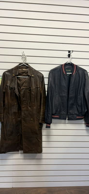 Vintage Ladies Leather Coat and Blue Leather Jacket - Image 1 of 13
