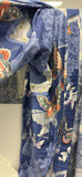 Blue Floral and Butterfly Kimono Robe with Fabric Pieces - thumbnail 3 of 7