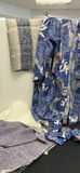 Blue Floral and Butterfly Kimono Robe with Fabric Pieces - thumbnail 1 of 7