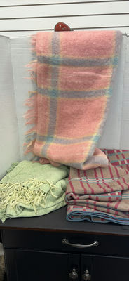 Pearce Woolrich Plaid Blankets and Green Fringed Throw - Image 1 of 5