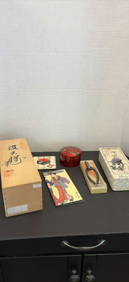 Japanese Decorative Boxes, Coasters, and Hand Tool - Image 1 of 6