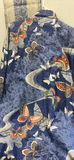 Blue Floral and Butterfly Kimono Robe with Fabric Pieces - thumbnail 4 of 7