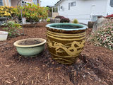 Vintage Asian Dragon Egg Pot & Sage Green Bonsai Succulent Bowl Set - thumbnail 1 of 3