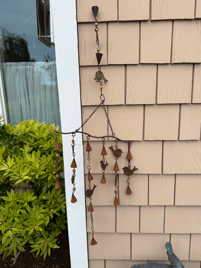Plastic Bird Bath with Rustic Wind Chime - image 3 of 4