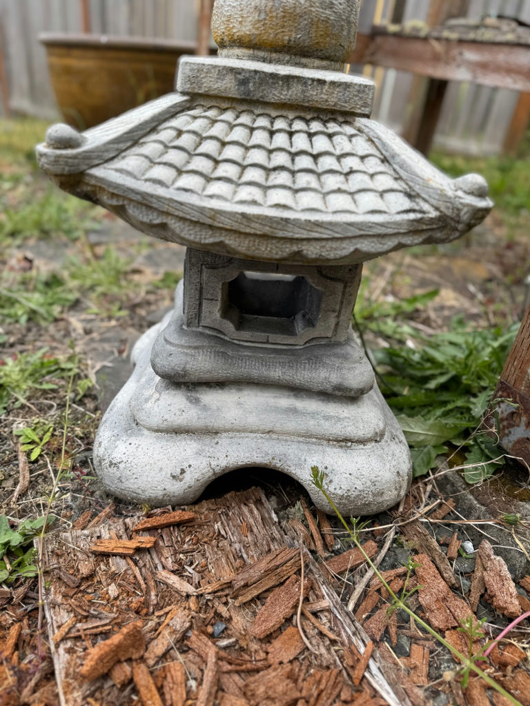 Vintage Concrete Japanese Pagoda Lantern - image 2 of 3