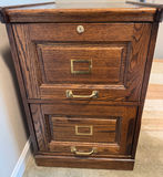 Mission Style Two Drawer Oak Filing Cabinet  - thumbnail 1 of 4