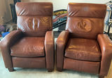 2 Brown BarcaLounger 'leather' Armchairs - thumbnail 1 of 12