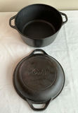 Cast iron cookware set with Lodge skillets, Lodge Dutch oven, and Griswold ash tray - thumbnail 2 of 9