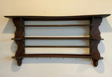 Vintage Wood Wall Shelf With Hanging Rods And Hooks - thumbnail 1 of 5