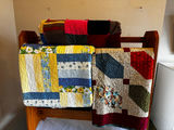 Mission Style Oak Quilt Stand with 3 Handmade Quilts   - thumbnail 1 of 12