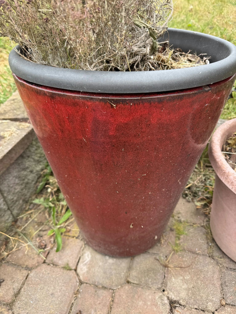 Large Glazed and Terracotta Resin Planters - image 2 of 3