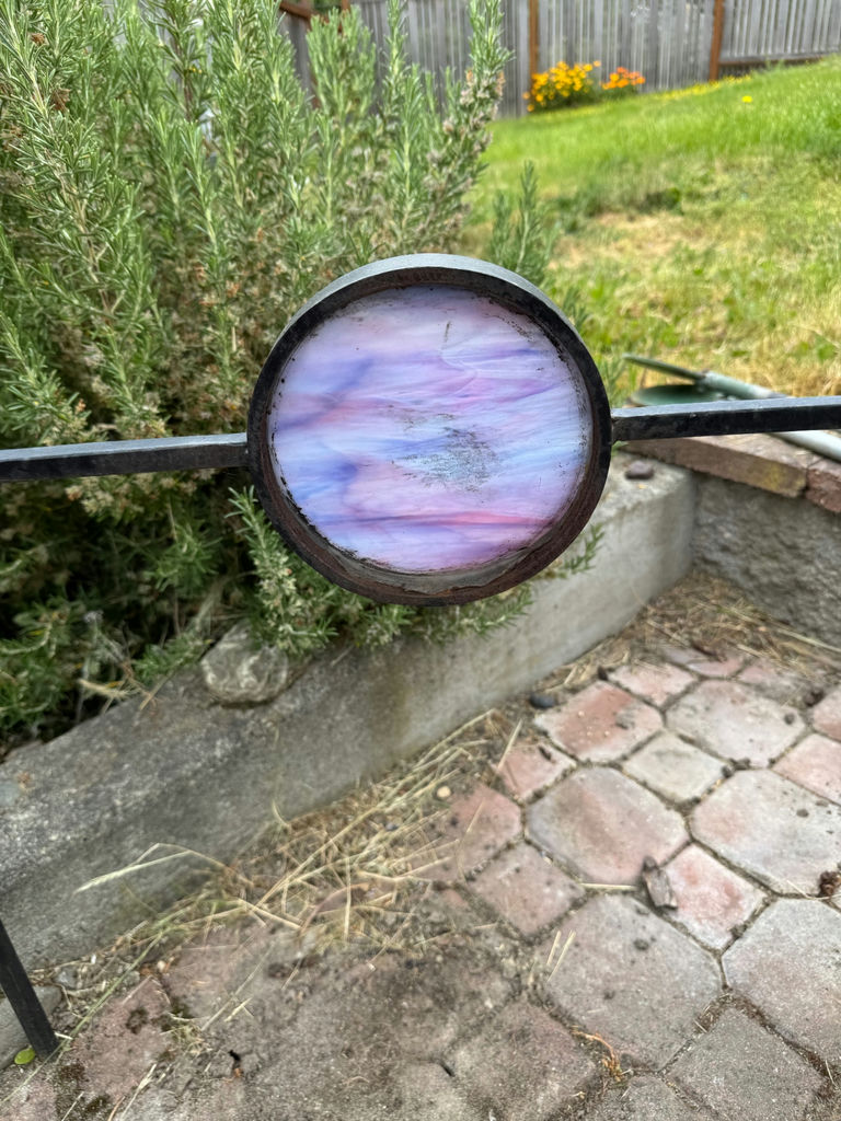Artisan Purple Garden Accent Lot featuring "Green Man" Plaque - image 3 of 5