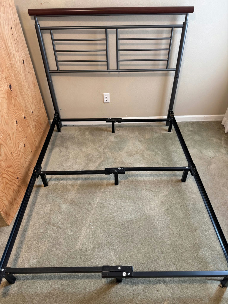 Full Sized Metal Bed Headboard and Frame - image 2 of 3