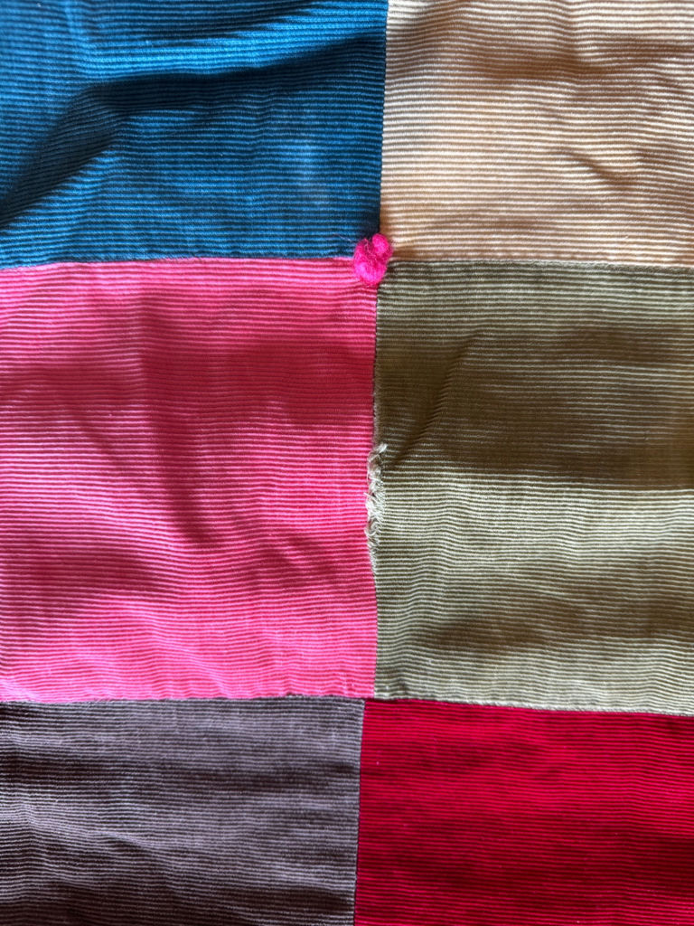 Mission Style Oak Quilt Stand with 3 Handmade Quilts   - image 5 of 12
