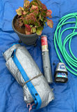Hose, Garden Fencing, Two Large Tarps And Plant With Pot - thumbnail 1 of 5
