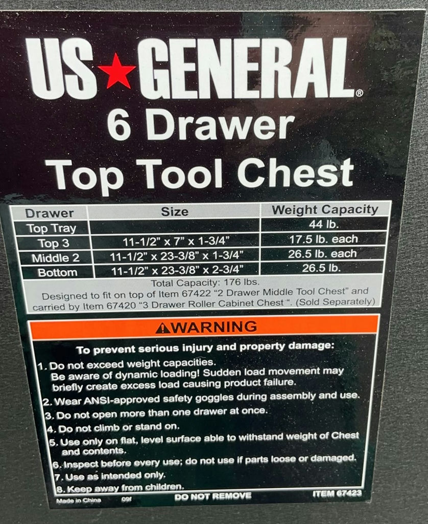 US General Rolling Three Piece Tool Chest - image 3 of 6