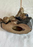 Cast Iron Leaf Stand And Small Asian Figurines - thumbnail 6 of 7