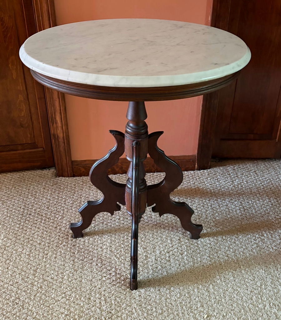 Antique Marble Top Table - image 1 of 2