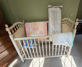 Baby Crib, Guard Rails, Blankets - thumbnail 1 of 3