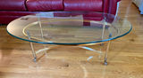Heavy Glass and Brass Coffee Table - thumbnail 1 of 1