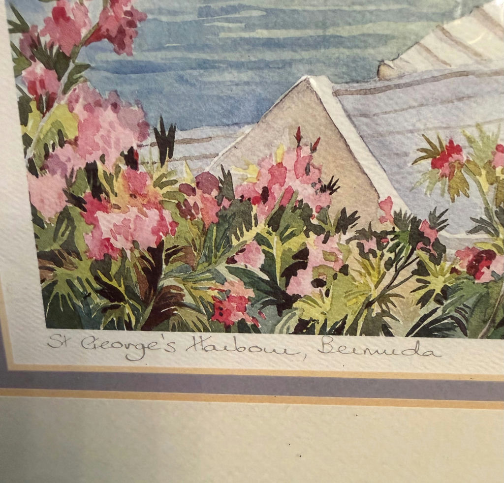 Signed Watercolor Print Bermuda Carole Holding - image 3 of 4