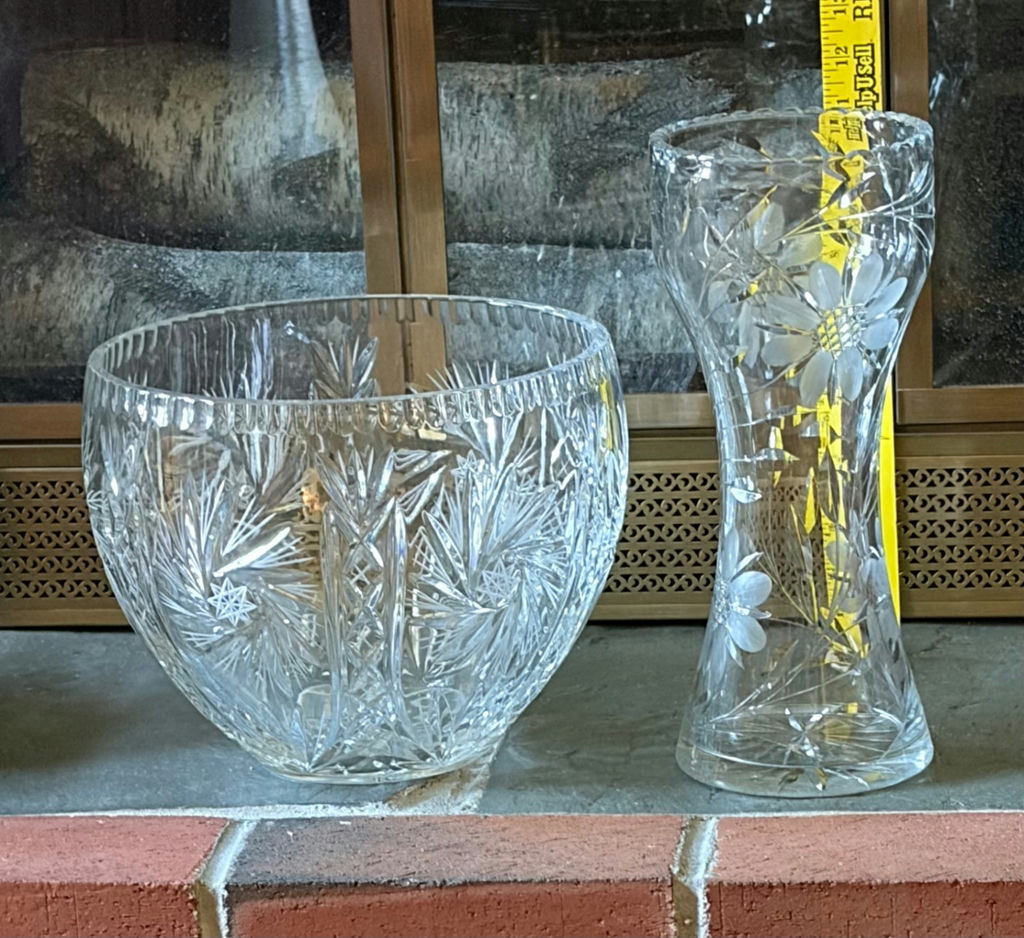 2 Large Vintage Cut Crystal Pieces - image 1 of 3