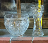 2 Large Vintage Cut Crystal Pieces - thumbnail 1 of 3