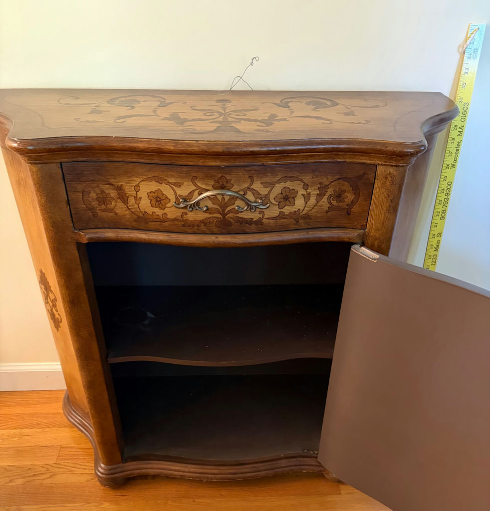 Vintage Wooden Cabinet with Floral Motif - image 2 of 5