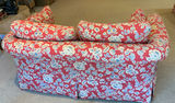 Red Floral Fabric Love Seat - thumbnail 4 of 7