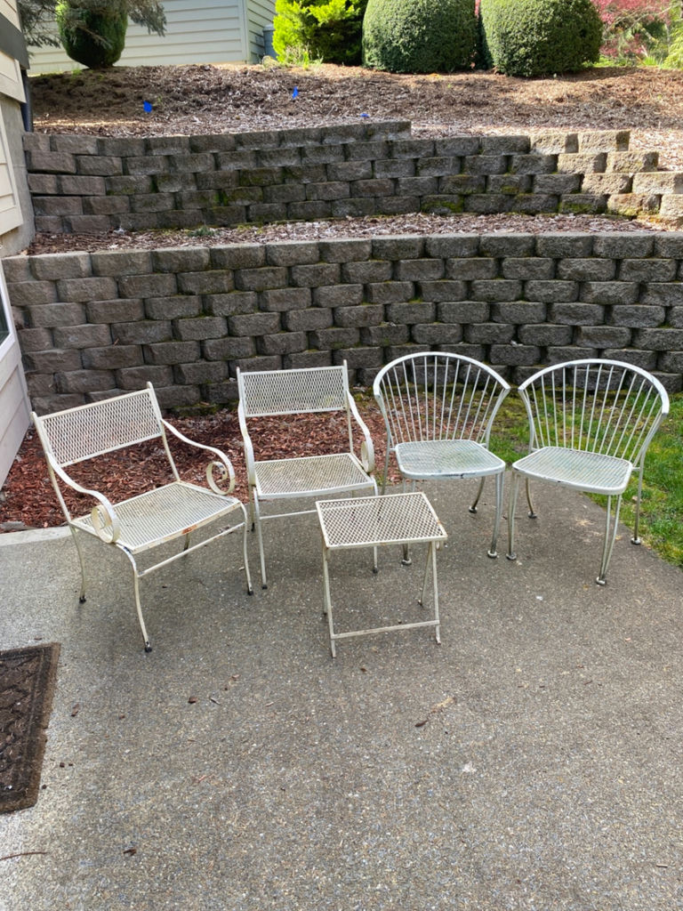 Wrought Iron Vintage Patio Furniture - White  - image 1 of 6