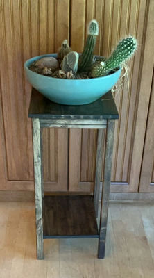 Small Pedestal Table With Cactus Garden - Image 1 of 4